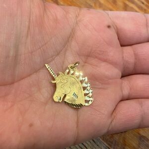 Gold  14 k Unicorn Pendant Charm